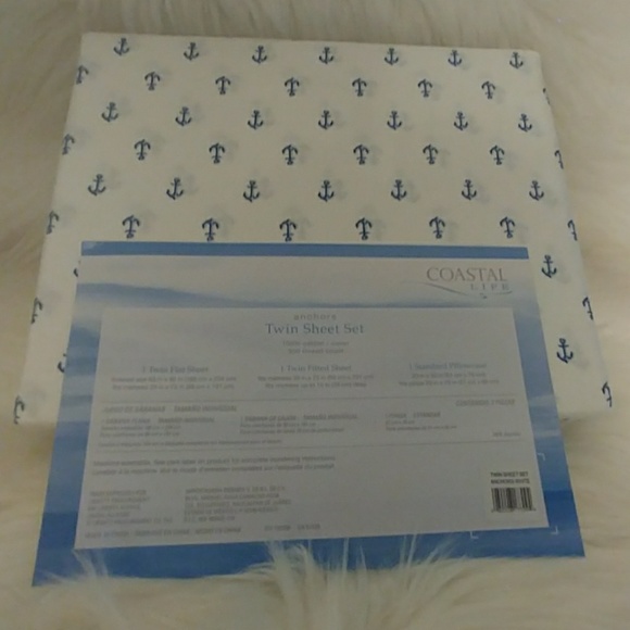 Coastal Life Twin Anchor Sheet Set - Picture 8 of 8